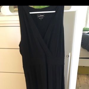 LL Bean V-Neck Black Dress